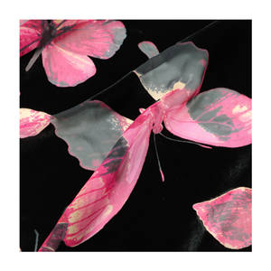 Tissu de velours extensible élégant 3d <span class=keywords><strong>papillon</strong></span> dentelle tissu broderie <span class=keywords><strong>papillon</strong></span> impression tissu velours tissu pour robe et décoration - Product Image 6
