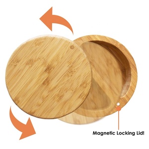 Pot à <span class=keywords><strong>sel</strong></span> en bambou durable avec couvercle magnétique pivotant - Rangement de cuisine écologique, compatible <span class=keywords><strong>lave</strong></span>-<span class=keywords><strong>vaisselle</strong></span> et grande capacité - Product Image 2