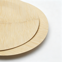 Assiettes rondes en bambou naturel, réutilisables, jetables, écologiques, pour le camping