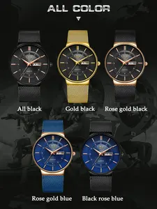 Мужские часы LIGE 2026 класса люкс, водонепроницаемые, ультратонкие, с датой, стальной браслет, повседневные кварцевые часы, спортивные наручные часы для мужчин - Product Image 3