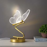 Nordique moderne Design lampe de Table doré papillon lune veilleuse luxe fer corps Simple petit éclairage de Table pour chambre hôtel