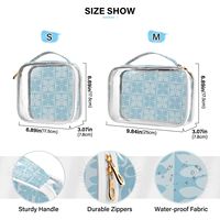 Sac de maquillage en PVC transparent bleu avec logo personnalisé Hawaï, étui organisateur en vinyle, sac de voyage Aloha pour femmes