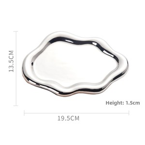 Plateau de rangement en céramique en forme de nuage irrégulier pour clés, bijoux et bibelots, pour la décoration esthétique de la chambre des femmes - Product Image 5
