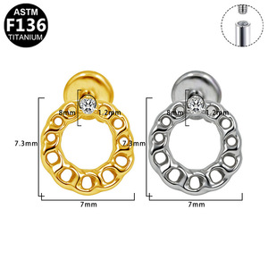 Boucles d'oreilles clous en titane, forme dauphin et nuage, en alliage de titane G23 de qualité médicale, bijoux de piercing unisexe, clous d'oreilles tendance - Product Image 3