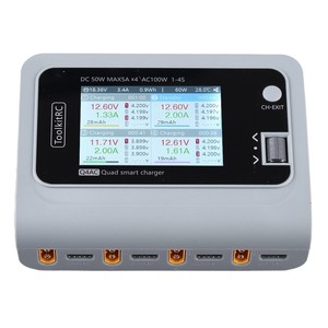 Cargador <span class=keywords><strong>de</strong></span> Baterías Lipo Inteligente <span class=keywords><strong>de</strong></span> Cuatro Canales ToolkitRC Q4AC, CA 100W, CC 200W, 5A, 1-4S, Cargador <span class=keywords><strong>de</strong></span> Equilibrio CA/CC Compacto - Product Image 4