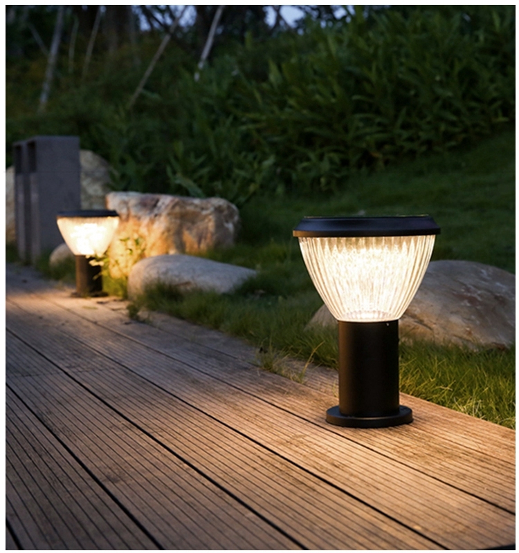 Moderno impermeable al aire libre en una iluminación integrada Post vía Led luz Solar del jardín