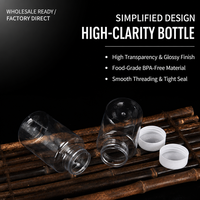 Bouteille vide transparente à large ouverture en plastique PET, 30 ml, 100 ml, pour le remplissage de liquides et l'emballage de poudres, bouteille de stockage en forme de haricot