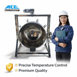 Marmite à double enveloppe en acier inoxydable 50-800L, inclinable, à chauffage gaz, vapeur et électrique, pour cuisson commerciale de confitures, avec agitateur - Product Image 1