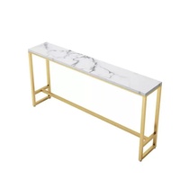 Ensemble moderne de table et chaises de bar à plateau en marbre - Mobilier en métal durable pour bar à domicile, hôtel et café-lounge