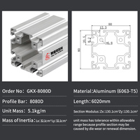 Supports de matériau à cadre industriel en extrusion, profil en t, extrusion en aluminium, fente en v 80x80, nouveauté 8080