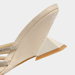 סטריפי פרד מסוגנן עקבים rheinestone מעוטר גובה הבוהן מרובע מגדילים סנדלים רפל למראה ערב קיץ סקסי - Product Image 6