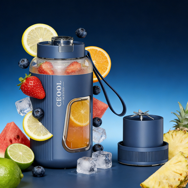 600ML Rechargeable Portable Juicer Blender Freshly Squeezed Juice Mixer Personal Safety 10 Blades Mini Juicer