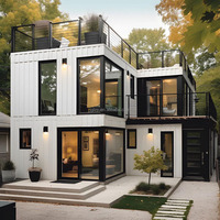 Maison préfabriquée en conteneur, excellente alternative à l'espace, panneau sandwich en acier haute cube, respirant, 4 chambres