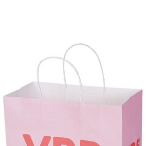 Sac d'emballage personnalisé en papier kraft blanc avec poignée torsadée pour les achats, les cadeaux, les aliments à emporter, avec impression de votre propre logo - Product Image 4