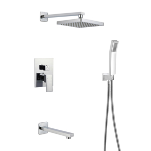 ducha de lluvia, juego de ducha de 8 pulgadas, grifo cromado de montaje en pared, grifos de baño con cabezal de lluvia de mano - Product Image 3