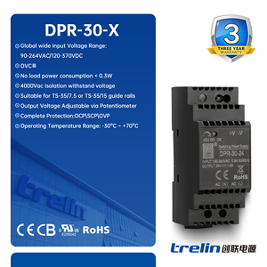 Trelin 30W รางดิน SMPS เทียบเท่ากับค่าเฉลี่ย DPR-30 HDR-30แรงดันไฟฟ้าแบบปรับได้ <span class=keywords><strong>OVC</strong></span> III สำหรับเซอร์โวคอนโทรลเลอร์และการรักษาความปลอดภัย - Product Image 1