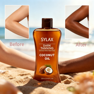 Aceite <span class=keywords><strong>Bronceador</strong></span> SYLAX, Aceite de Coco Natural, Autobronceador, Loción Hidratante Bronceadora para Cuerpo y Rostro, Cosméticos Profesionales para Bronceado - Product Image 2