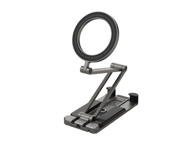 Portable Zinc Alloy Multi-functional Mini Ultra-slim Phone Holder Foldable Magnetic Phone Tripod Stand for Desktop Outdoor Use