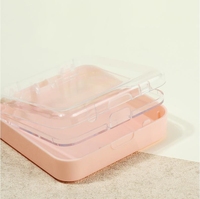 Boîte de rangement et de présentation personnalisée vide transparente à double couche en plastique pour faux ongles, étui d'emballage pour ongles à presser