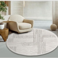 Karierter Runder Teppich Bedruckt aus Polyesterfaser für Wohnzimmer Sofa Couchtisch Schlafzimmer Bodenmatte