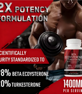 Özel Marka 1400mg %98 Beta Ekdisteron ve %20 Turkesteron Kas Kütlesi Gücü ve Protein Sentiz için 60 Kapsül - Product Image 4