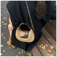 Sacs à main en daim souple à motif rétro pour femme, imperméables, avec fermeture à glissière, bandoulière légère et détails en cordon