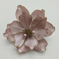 Fleurs de magnolia de Noël de 22 cm, fleurs artificielles de poinsettia scintillantes avec tiges pour arbre de Noël, couronne, fête de mariage, bricolage