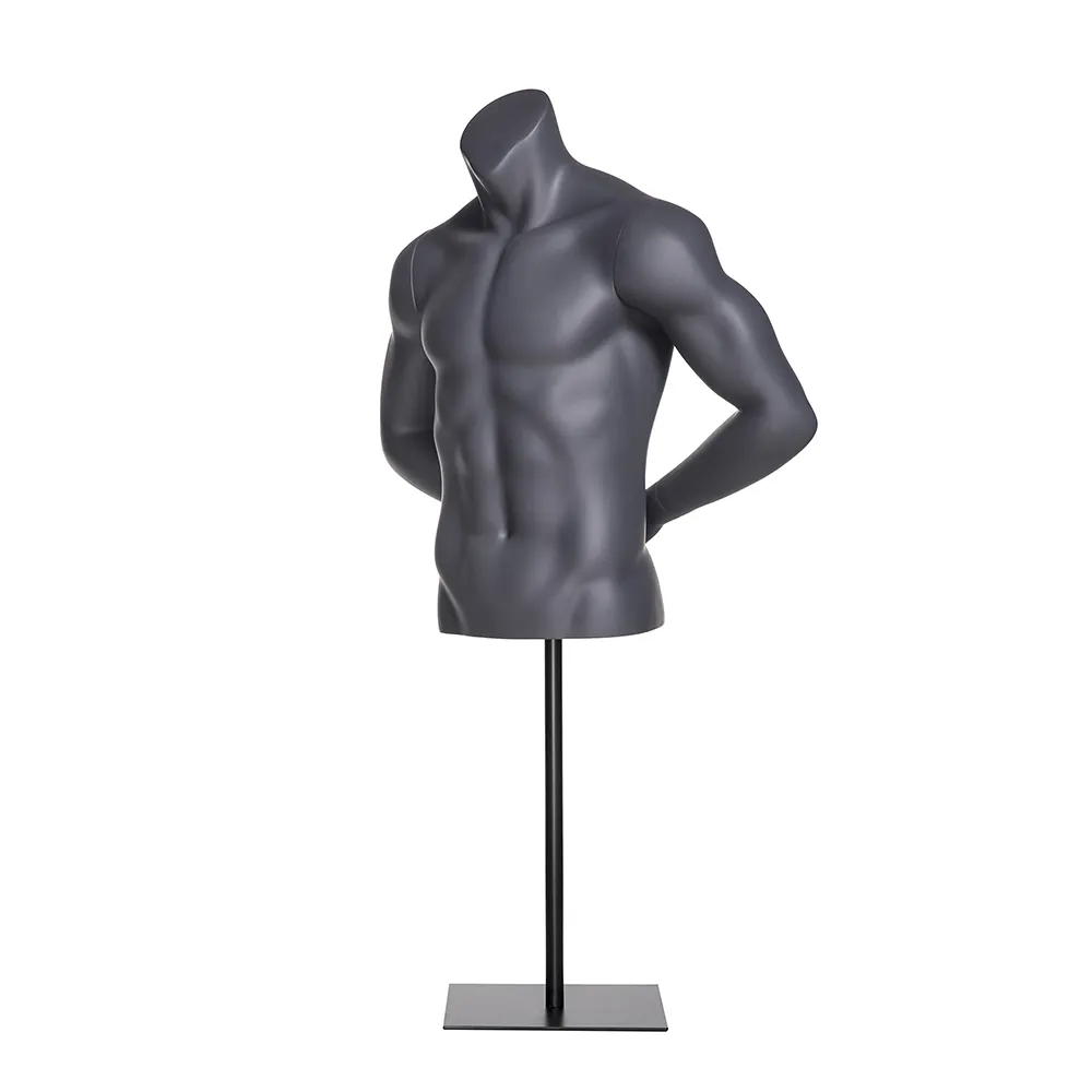 Male torso mannequin arms back headless half body man torso NI-7