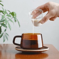 Mug en verre borosilicate résistant à la chaleur de style nordique élégant, couleur sépia ambre