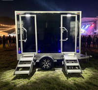 Remorque de toilettes et de douches mobiles VIP en acier, portable, longue durée de vie, 300 cm, pour événements extérieurs