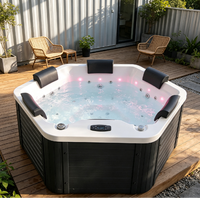 Jacuzzi autoportant élégant avec 31 jets de massage et de bulles, entièrement fonctionnel, personnalisation ODM disponible