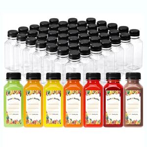 Bottiglie per Succhi in Plastica Senza BPA, Ecologiche e Riutilizzabili, 50ml-500ml, Quadrate in PET <span class=keywords><strong>con</strong></span> Tappo a Vite per Attività di Distribuzione Succhi - Product Image 2