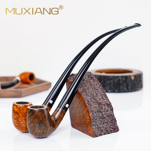 Muxiang Briar Wood Smoking Pipe Bent Type Handmade Tobacco Pipe Men's Accessory - Product Image 1