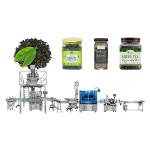 Automatic For Beans Sweets Candies Nut Tea Leaf Granules Jar Filling Line Machine
