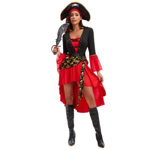 Disfraz de Cosplay de Capitán Jack para <span class=keywords><strong>mujer</strong></span> adulta, mascarada de Halloween, espectáculo de <span class=keywords><strong>pirata</strong></span> caribeño, ropa con pantalones y Top - Product Image 6