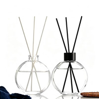 Bouteille diffuseur en verre cylindrique transparent 50ml/100ml, flacon vide pour parfum, décoration d'intérieur, aromathérapie, huiles essentielles