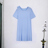Robe d'hôpital OEM pour femme en coton tissé à manches courtes, dos ouvert, à boutons-pression, adaptative, pour patiente post-opératoire, soins alités, examen de maternité