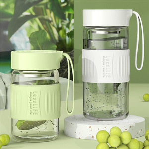 Leslife Glass Water <b>Bottle</b> With Tea Infuser 500Ml Portable For Outdoor Use - Product Image 1