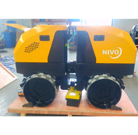 Rouleau vibratoire compacteur NIVO Nv202 Mini 1,5 tonne, télécommande, rouleau vibratoire à marche arrière, rouleau à asphalte ou pièces