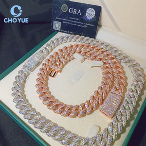 Miami Cuban Link 925 Sterling Silver VVS Moissanite Diamond 15MM <b>Iced</b> <b>Out</b> Cuban Link <b>Chain</b> Buss Down Hip Hop Jewelry Necklace - Product Image 3