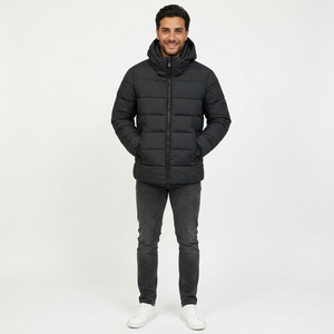 Blouson matelassé homme à prix de gros, col montant en toile personnalisé, coupe-vent léger style urbain, vente chaude - Product Image 1