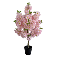 Pohon bunga Sakura buatan, tanaman Sakura imitasi untuk dekorasi rumah lanskap taman 90cm
