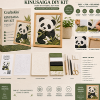 Kit de Pintura con Tela de Paisaje Highland Kinusaiga, Kit de Manualidades sin Costuras para Amantes de las Artesanías, Set de Regalo para Decoración de Cocina, Todos los Materiales Incluidos