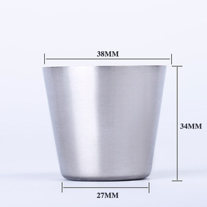 Mini taza de acero inoxidable, 38x27x34mm, taza portátil para servir cerveza, estilo sencillo - Product Image 1