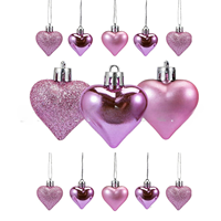 Ornements en forme de cœur, boules décoratives pour décorations de fête, ornements suspendus pour la Saint-Valentin, la fête des mères, l'arbre de Noël, le mariage