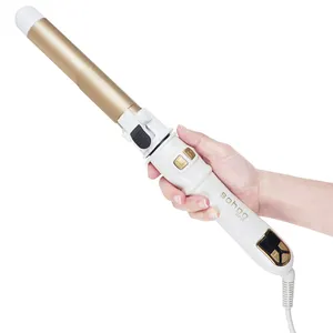 360 Degree Rotating Wire Rotation 2 In 1 Hair Curler Ceramic Ionic Lcd Curling Iron Hair Waver Hair Styling Tool