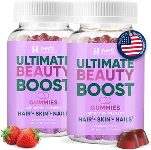 Gomitas de Vitaminas para el Cabello de Marca Privada OEM/ODM, Gomitas Veganas de Colágeno con Biotina y Vitaminas para el Cabello, la Piel y las Uñas - Product Image 1