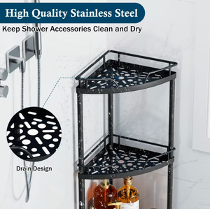 Estantería Metálica de Esquina de Cuatro Niveles, Moderna e Impermeable, para Baño y Ducha - Product Image 2
