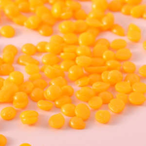 Spa Choice Orange Scent Rosin Gel Cera dura 2,2 LB / 1KG Depilación de oro nacarado Cera Frijoles Depilación de cera con purpurina - Product Image 5