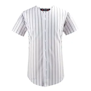 热卖定制棒球运动衫印花经典垂直条纹衬衫棒球联盟垒球训练服